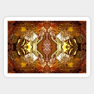 Pattern of Floral Ornament in Ocher and Golden by mavicfe Sticker